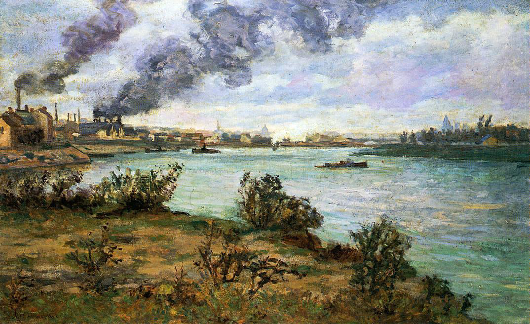  Armand Guillaumin The Confluence of the Seine and Marne at Ivry - Canvas Print