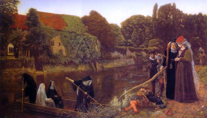  Arthur Hughes The Convent Boat - Canvas Print