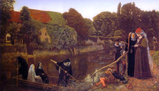  Arthur Hughes The Convent Boat - Canvas Print