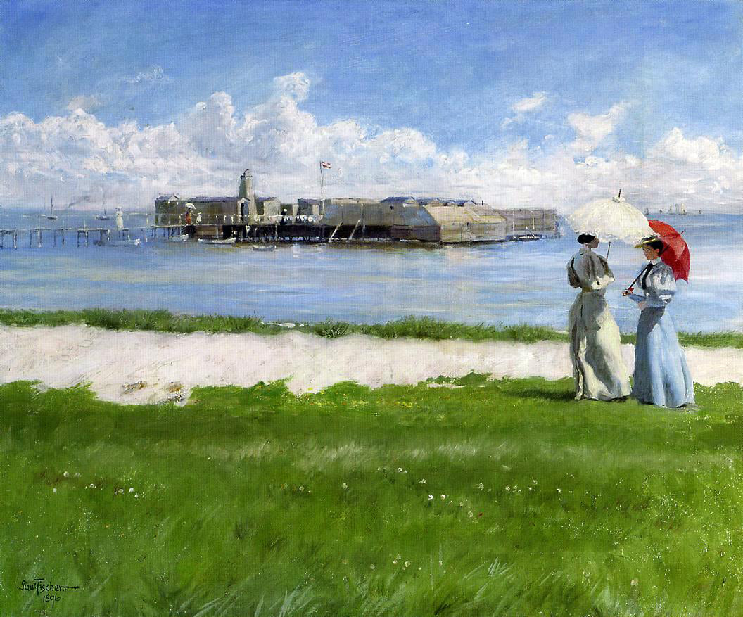  Paul-Gustave Fischer The Conversation, Helgoland - Canvas Print