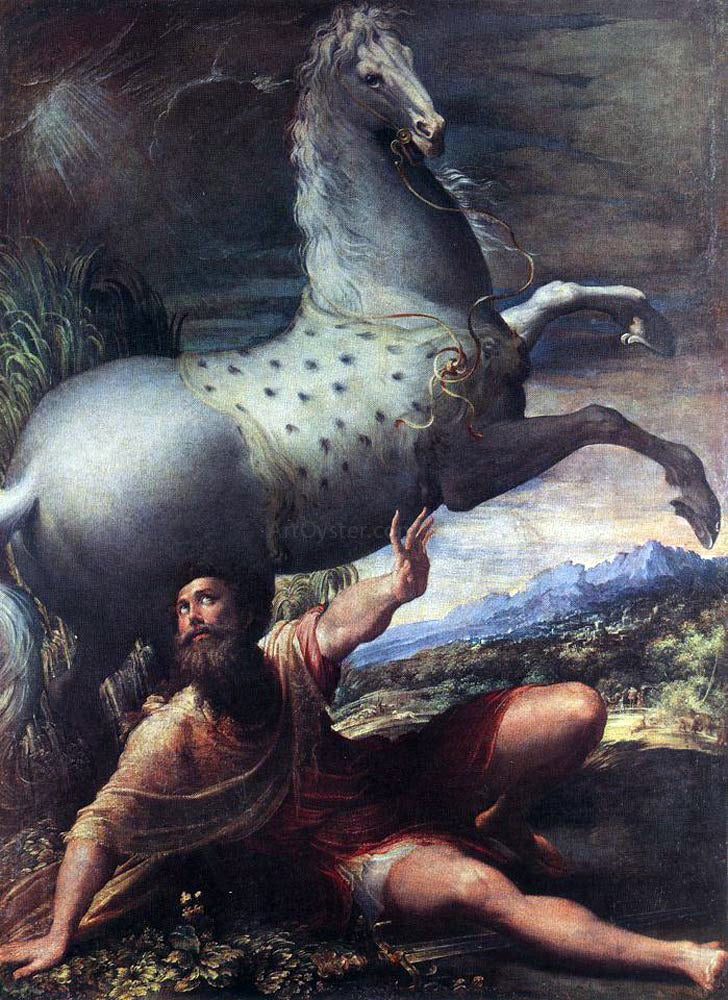  Parmigianino The Conversion of St Paul - Canvas Print