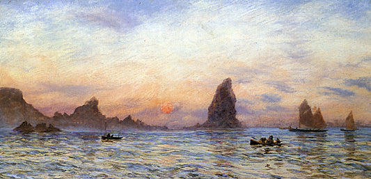  John Brett The Cornish Coast near Newquay - Canvas Print