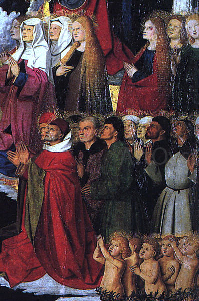  Enguerrand Charonton The Coronation of the Virgin, detail: the crowd - Canvas Print
