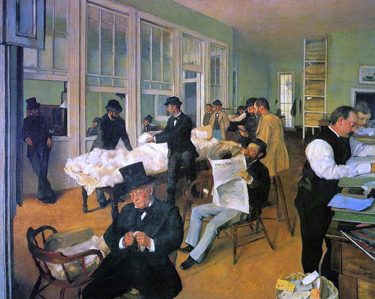  Edgar Degas The Cotton Exchange in New Orleans - Canvas Print