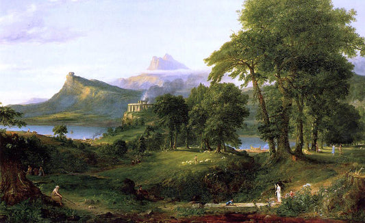  Thomas Cole The Course of Empire: The Arcadian or Pastoral State - Canvas Print