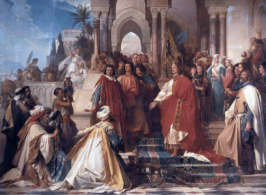  Arthur Georg Von Ramberg The Court of Emperor Frederick II in Palermo - Canvas Print