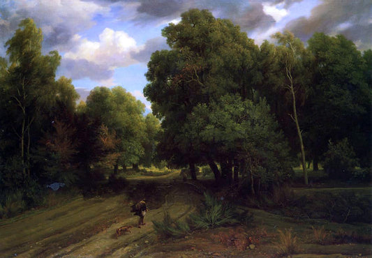 Charles Francois Daubigny The Crossroads at the Eagle's Nest, Forest of Fontainebleau - Canvas Print
