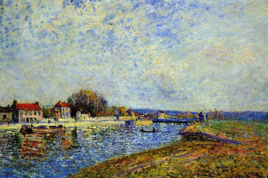  Alfred Sisley The Dam, Loing Canal at Saint-Mammes - Canvas Print