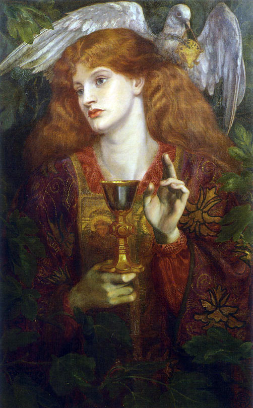  Dante Gabriel Rossetti A Damsel of the Sanct Grael - Canvas Print