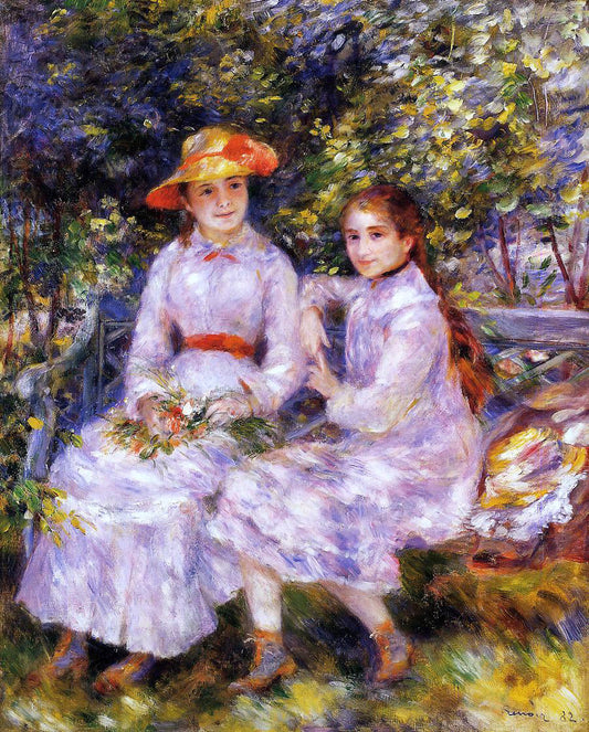  Pierre Auguste Renoir The Daughters of Paul Durand-Ruel (also known as Marie-Theresa and Jeanne) - Canvas Print