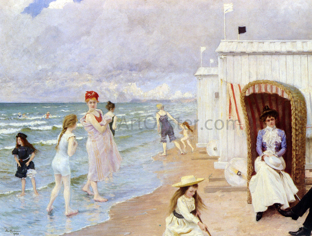  Paul-Gustave Fischer The Day at the Beach - Canvas Print