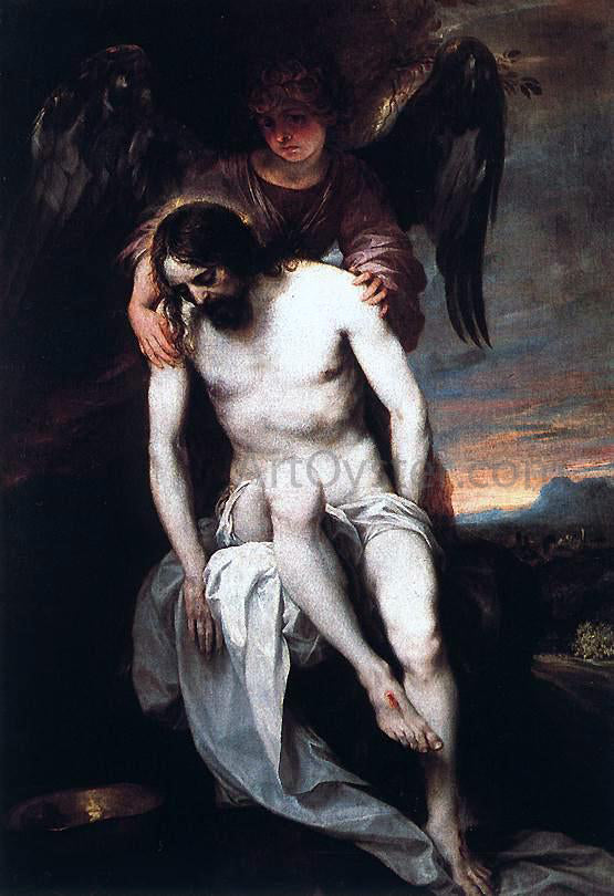  Alonso Cano The Dead Christ Supported by an Angel - Canvas Print