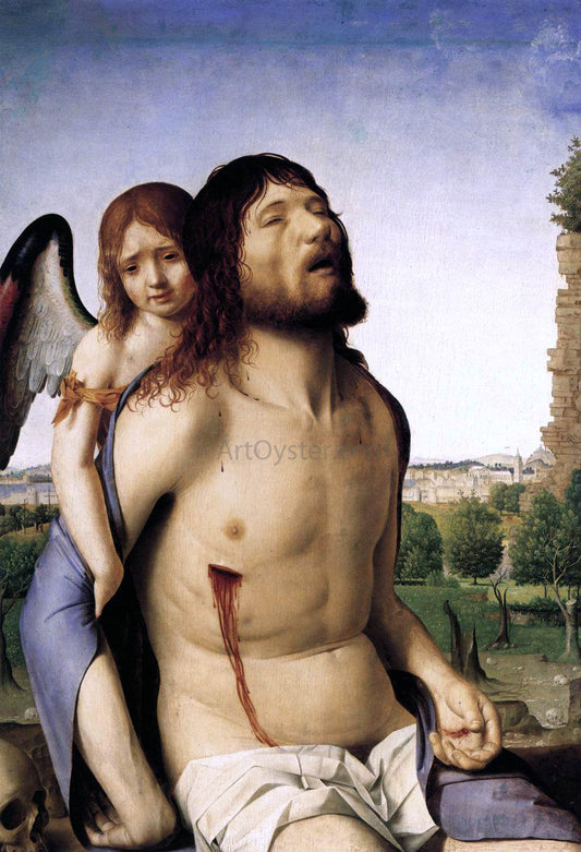  Antonello Da Messina The Dead Christ Supported by an Angel - Canvas Print