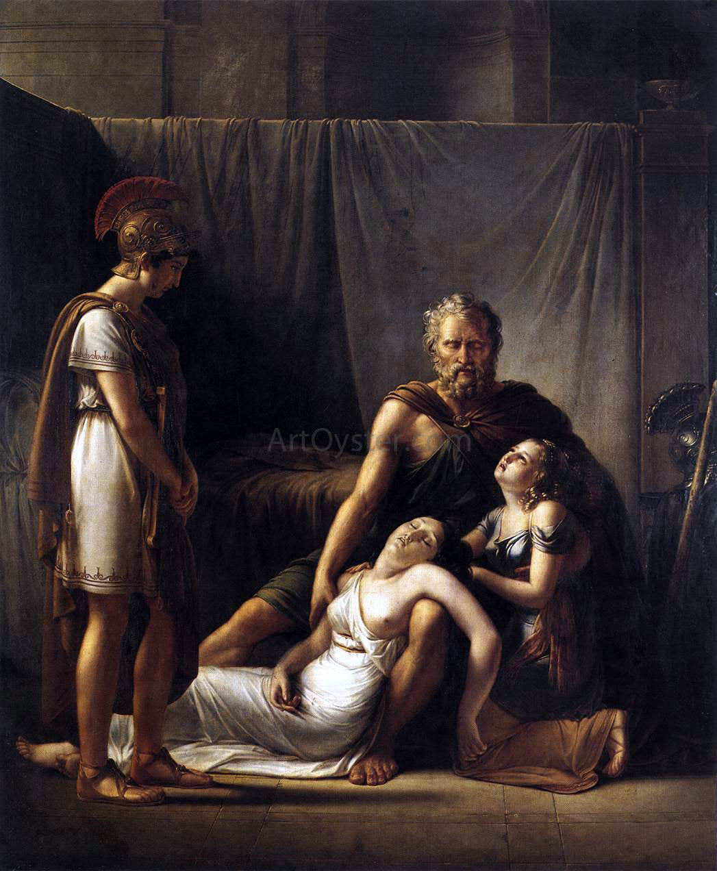  Francois-Joseph Kinsoen The Death of Belisarius' Wife - Canvas Print