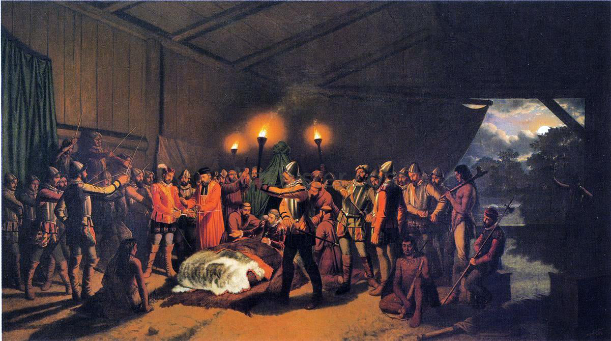  Johann Mongles Culverhouse The Death of Desoto - Canvas Print