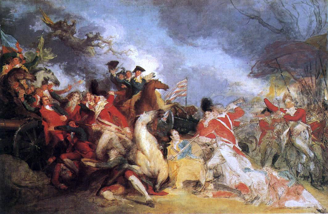  John Trumbull The Death of General Mercer at the Battle of Princeton (unfinished version) - Canvas Print