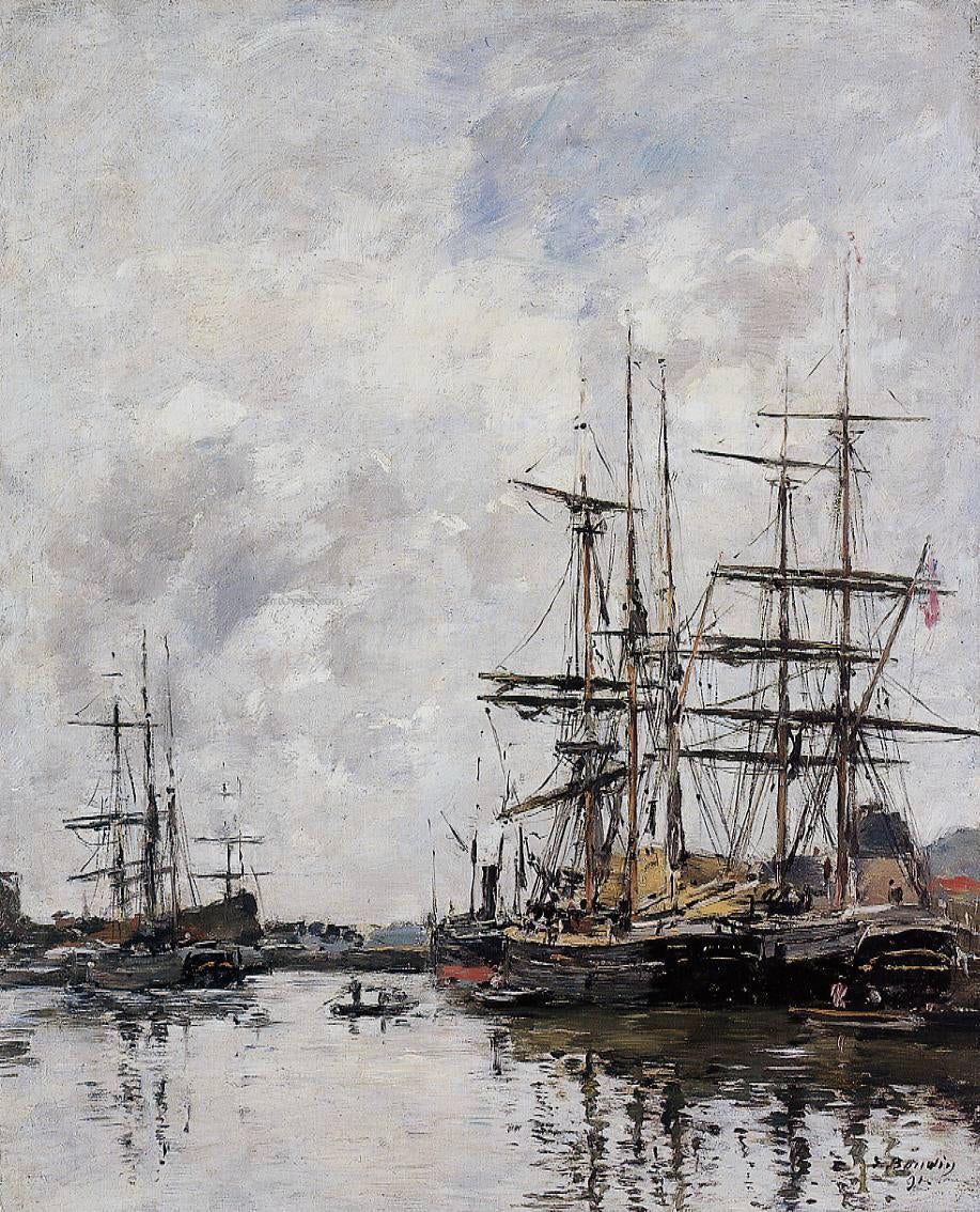  Eugene-Louis Boudin The Deauville Basin - Canvas Print
