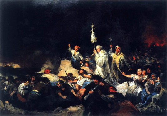  Eugenio Lucas Velazquez The Defence of Saragossa - Canvas Print
