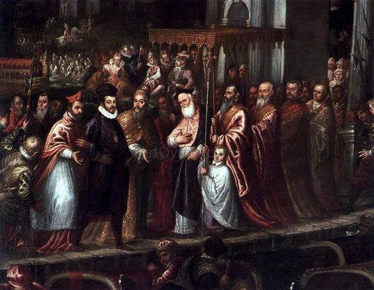  Andrea Vicentino The Doge and the Patriarch Welcoming Henri III, King of France (detail) - Canvas Print