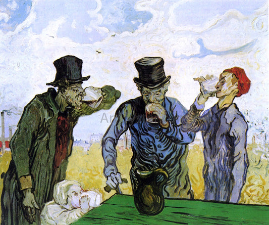  Vincent Van Gogh The Drinkers (after Daumier) - Canvas Print