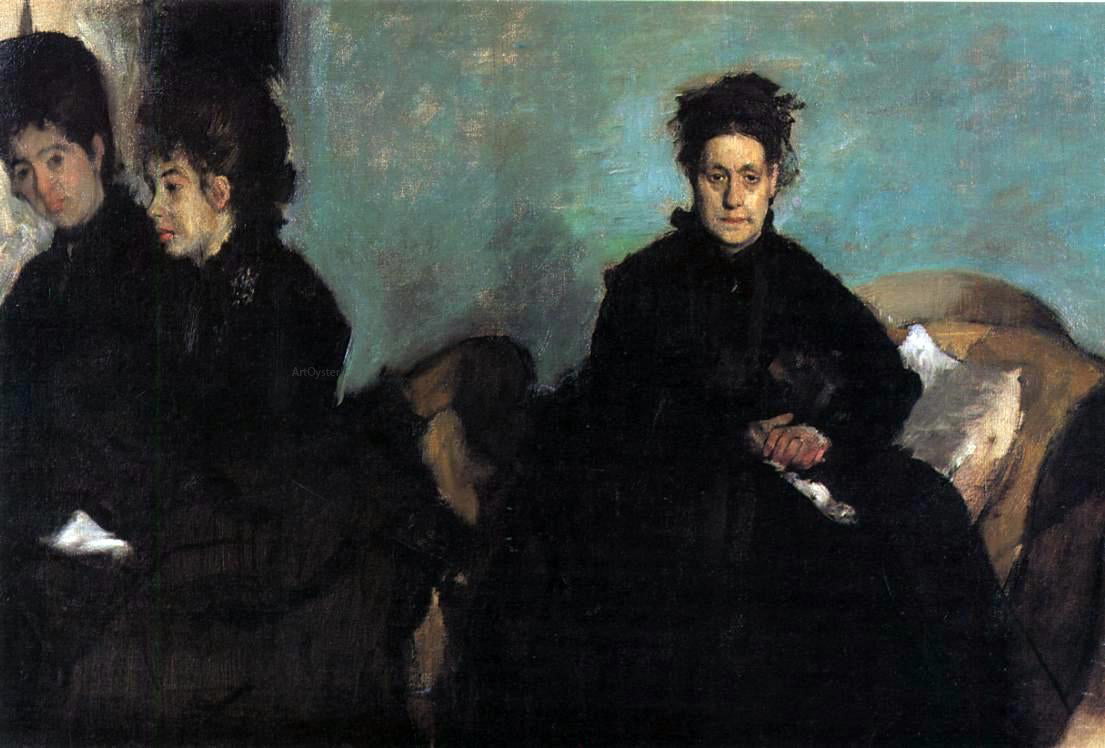  Edgar Degas The Duchess di Montajesi with Her Daughters, Elena and Camille - Canvas Print