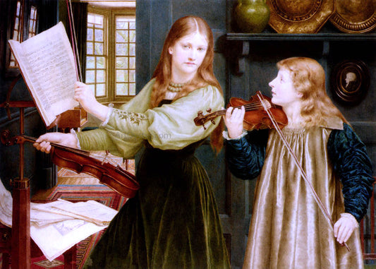  Henry Holiday The Duet, Portrait Of Alexandra, Daughter Of Rev. G. Kitchin And Winifrid, Daughter Of The Painter - Canvas Print