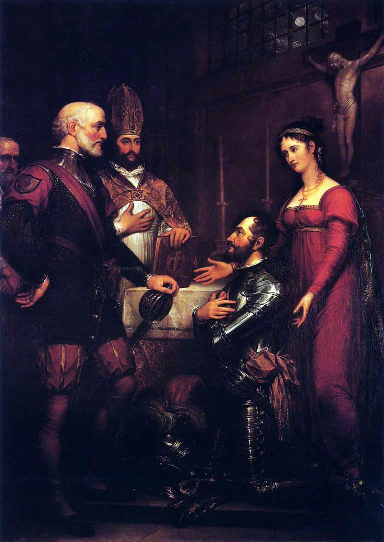 John Trumbull The Earl of Angus Coferring Knighthood on De Wilton - Canvas Print
