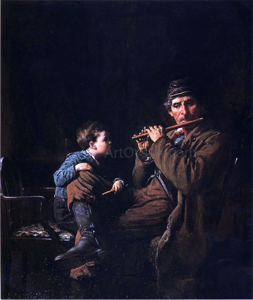  Eastman Johnson The Earnest Pupil (also known as The Fifers) - Canvas Print