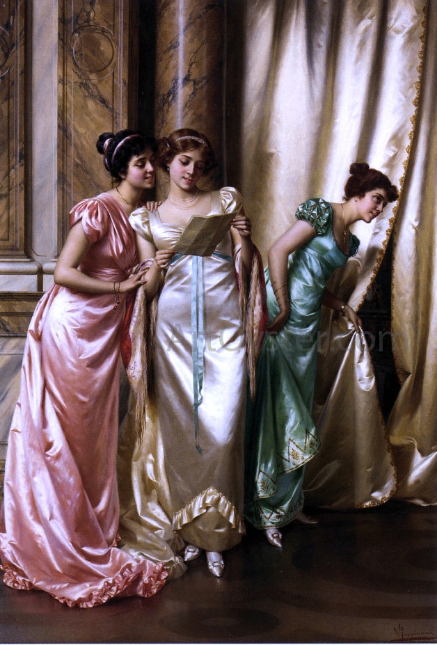  Vittorio Reggianini The Eavesdroppers - Canvas Print