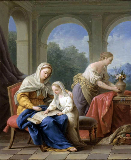  Louis-Jean-Francois Lagrenee The Education of the Virgin - Canvas Print