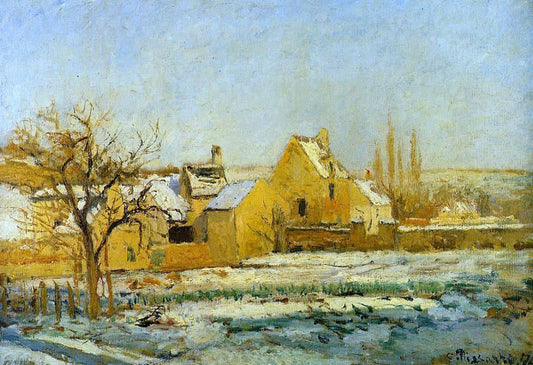  Camille Pissarro The Effect of Snow at l'Hermitage - Canvas Print