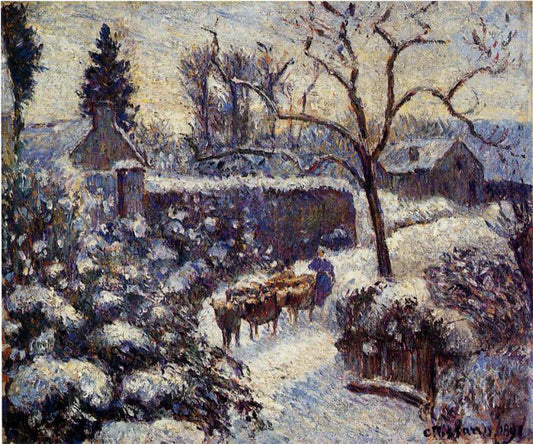  Camille Pissarro The Effect of Snow at Montfoucault - Canvas Print