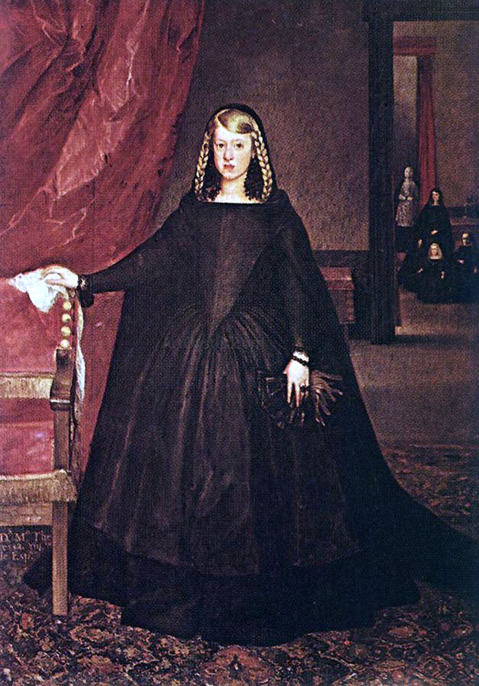  Juan Bautista Martinez Del Mazo The Empress Dona Margarita de Austria in Mourning Dress - Canvas Print