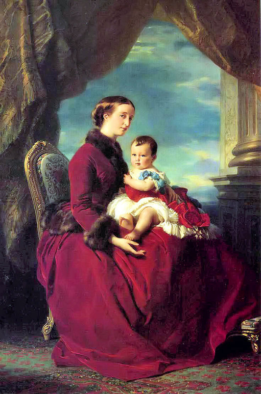  Franz Xavier Winterhalter The Empress Eugenie Holding Louis Napoleon - Canvas Print