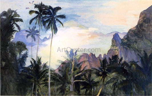  John La Farge The End of Cook's Bay, Island of Moorea, Society Islands, 1891, Dawn - Canvas Print