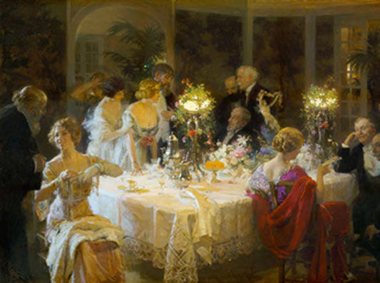  Jules Alexandre Grun The End of Dinner - Canvas Print