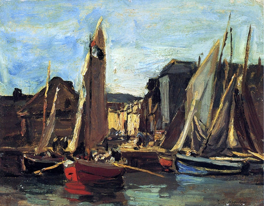  Eugene-Louis Boudin The Entrance to the Port of Honfleur - Canvas Print