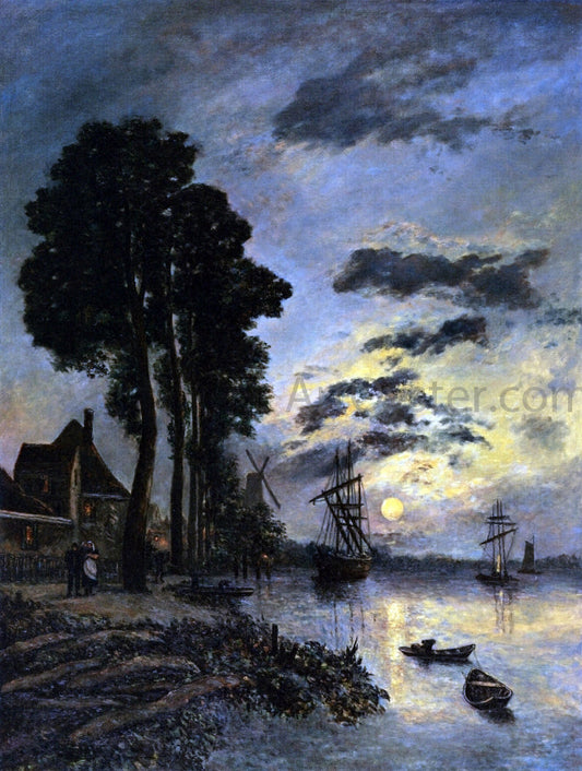  Johan Barthold Jongkind The Entrance to the Port of Rotterdam - Canvas Print