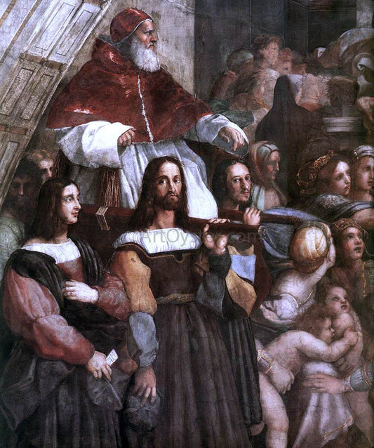 Raphael The Expulsion of Heliodorus from the Temple (detail 1) (Stanza di Eliodoro) - Canvas Print
