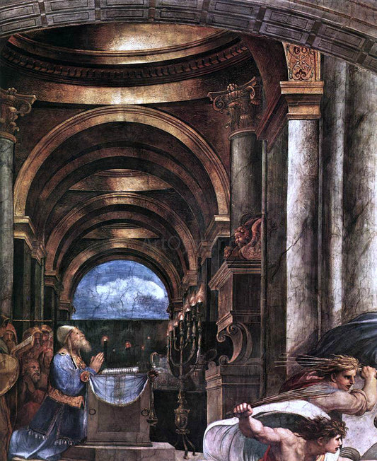  Raphael The Expulsion of Heliodorus from the Temple (detail 2) (Stanza di Eliodoro) - Canvas Print