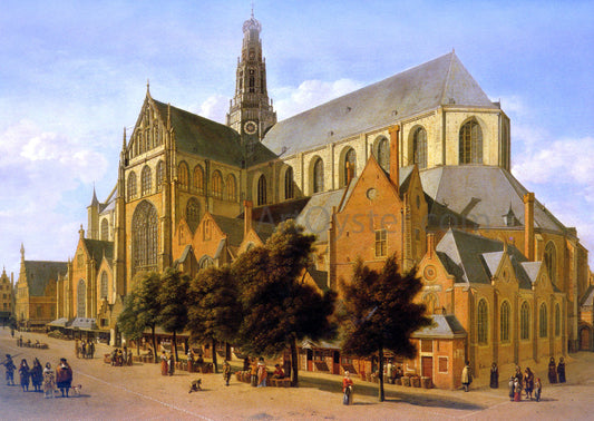 Gerrit Adriaensz Berckheyde The Exterior Of The Church Of Saint Bavo In Harlem - Canvas Print