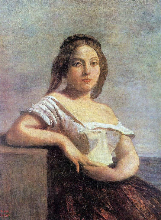  Jean-Baptiste-Camille Corot The Fair Maid of Gascony (also known as The Blond Gascon) - Canvas Print