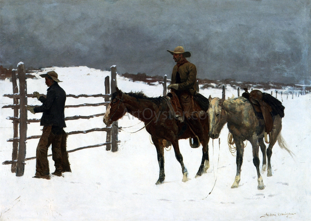  Frederic Remington The Fall of the Cowboy - Canvas Print