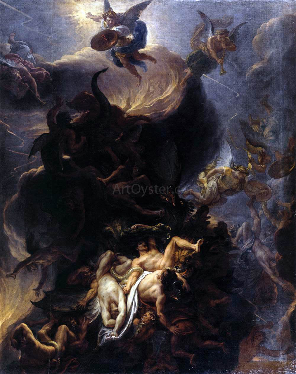  Charles Le Brun The Fall of the Rebel Angels - Canvas Print