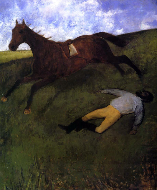  Edgar Degas The Fallen Jockey (also known as Fallen Jockey) - Canvas Print