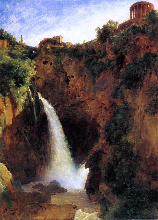  Louise-Josephine Sarazin De Belmont The Falls at Tivoli - Canvas Print