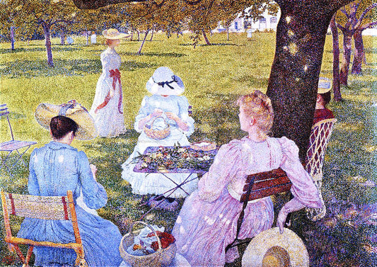  Theo Van Rysselberghe A Family in an Orchard - Canvas Print