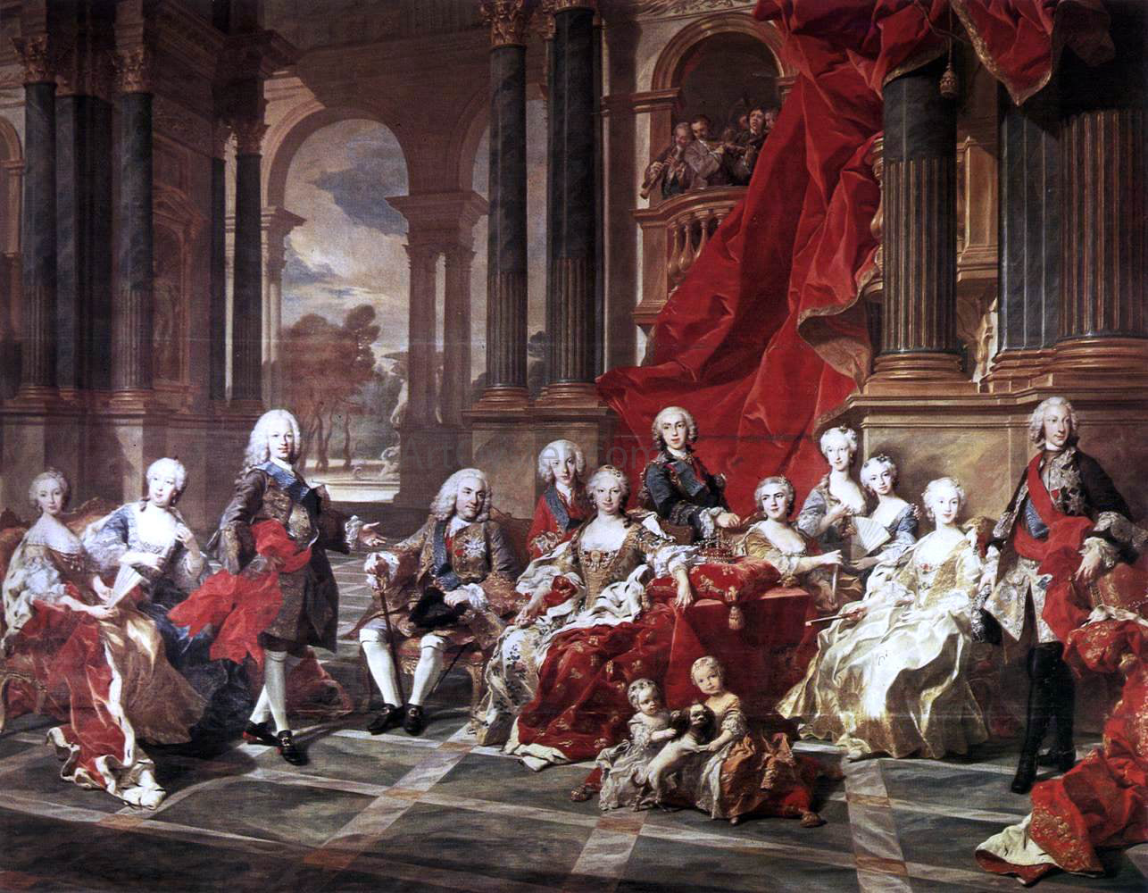  Louis Michel Van Loo The Family of Philip V - Canvas Print