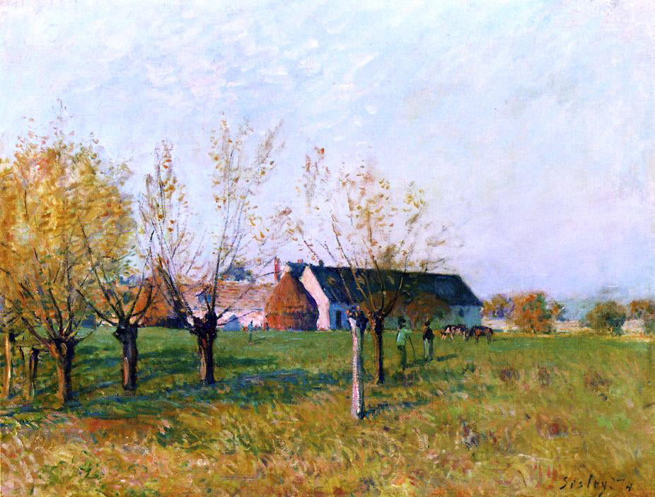  Alfred Sisley The Farm at Trou d'Enfer, Autumn Morning - Canvas Print