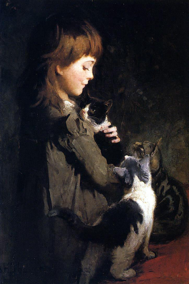  Abbott Handerson Thayer The Favorite Kitten - Canvas Print